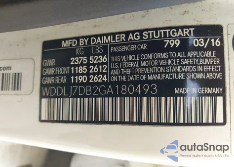 2016 Mercedes-Benz Cls 550 из США, поврежденный, VIN WDDLJ7DB2GA180493